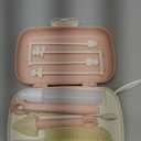 Travel Baby Essentials, 7in1 Travel Baby Bottle Cleaning Kit, Baby Essentials for Flying Nipple, Drying Rack, Straw, Soap Dispenser Dish Soap for Bottles, Gift for Mom (Pink)