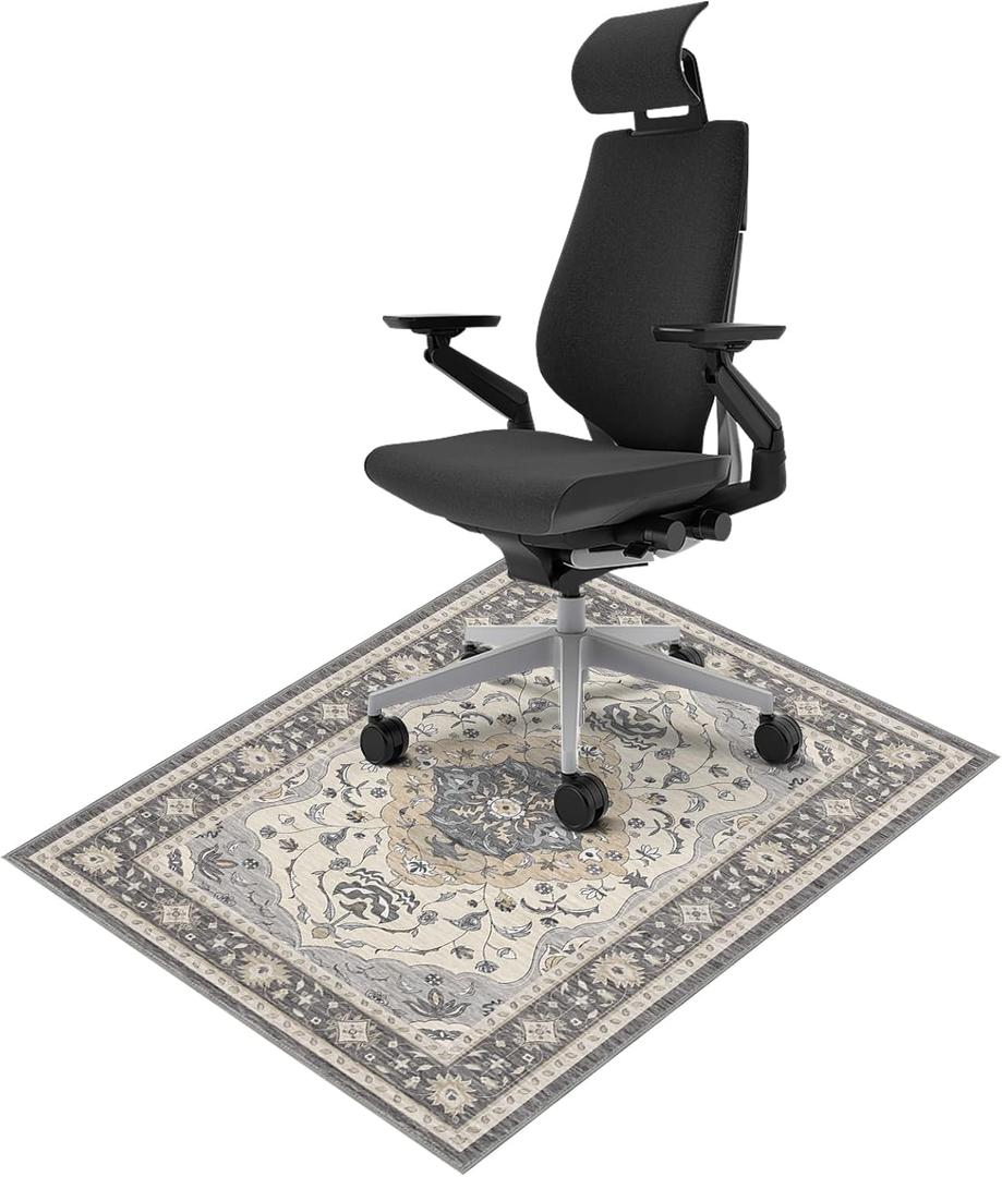 Vicwe Office Chair Mat for Hardwood Floor & Tile Floor, 36"x48" Desk Chair Mat Rug for Rolling Chairs, Anti-Slip Computer Gaming Chair Mat, Low Pile Carpet Floor Mat (36x48, Light Gray)