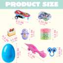 JOYIN 300 Pcs Easter Eggs Bulk with Toys, Assorted Easter Fillers Include 100 Eggs, 100 Toys & 100 Pcs Theme Stickers for Kids Hunt, Basket Stuffers, Party Favors Prize