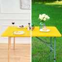 NEWISHER Fitted Rectangle Tablecloth 24 x 48 Inch Elastic Table Cloth for 4ft Table, Stretch Spandex Tables Cover Gold Washable Polyester Top Cap Cover for Dining Picnic Camping Indoor and Outdoor, Gold 