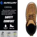 SUREWAY Men 6 Inch Waterproof Soft Toe Work Boots - Moc Toe,Construction Industrial Safety Leather Work Shoes,Oil/Slip Resistant Comfortable Wedge Outsole,EH Rated, Welt,Lace Up,Heavy Duty (8)