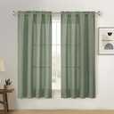 Ebesto Sage Green Curtains for Windows 54 Inch Length 2 Panels Set for Bedroom, Semi Light Filtering Soft Curtains for Living Room Office, Dual Rod Pocket Farmhouse Window Drapes, 2x40Wx54L Inches