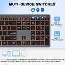 JOMAA Dual Mode Wireless Keyboard, 2.4G Bluetooth 3 Devices Switch, Quiet Scissor Switch Keys, Backlit with Multimedia Shortcut Keys, for Windows/Mac/iOS/Android PC Laptop Tablet