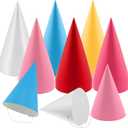 24 PCS Pastel Birthday Party Cone Hats Party Hat with Elastic String for Kids and Adults Birthday, Baby Shower, Bridal Shower