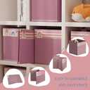 homyfort Cube Storage Organizer Bins, 12x12 Inch Fabric Bins for Cube Storage, Foldable Cloth Baskets Box with Handles for Organizing Clothes, Toys in Pantry, Closet Shelf, Nursery, Kids Room (Pink)