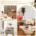 Hotop 40 Pcs Rose Artificial Flowers Bulk with Long Stem,Realistic Silk Fake Roses Bouquet for Home Wedding Centerpieces Party Table Decoration Valentines Gifts(Cream)