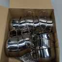 12 Pack Stainless Steel Coffee Cup Set, 6.8 oz Coffee Cups Mugs with Saucer and Spoon Double Wall Espresso Silver Cup with Handle for Cappuccino, Tea, Milk, Ideal Gift for Espresso Tea Lover