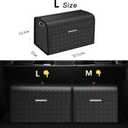 XDV Double-layer Trunk Organizers, Double door Car Storage Solutions and High heel shoes Storage Organizers for SUVs, Sedans, Back Seats and Luxury Vehicles with Lid, Leather, Small, Large (Black, L)