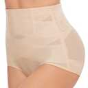 GYDEK Tummy Control Shapewear Panties for Women High Waisted Body Shaper Underwear Girdle Panty Seamless Shapewear Beige, XL