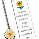 Christmas Stocking Stuffers for Woman Sunflower Bookmark, Sunflower Gifts for Women Girls, Sunflower Stuff Inspirational Gifts for Women Valentines Gifts for Her, Get Well Gifts Graduation