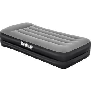 Inflatable Gray/Black Twin Size Mattress With Internal Electric Air Pump