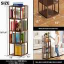BAMEOS Rotating Bookshelf Tower 4 Tier, 360 Spinning Bookcase with Solid Wood Frame & Bamboo Finish, 4-Component Easy Assembly Corner Book Shelf for Small Spaces, Office, Bedroom, Living Room