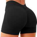 Unthewe Womens Seamless Gym Shorts 4.5" | High Waisted, Deep V Back, Scrunch Butt, Athletic Biker Shorts for Workout Yoga Running Fitness, M