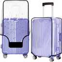 20 Inch - Clear Suitcase Cover 20/24/28/30 Inch - Waterproof Dustproof and Anti-Scratch Luggage Cover - TSA approved Suitcase Protectors (Black Trim)