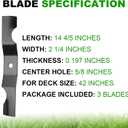 Aeagle 42 Inch High Lift Blade for Ariens Zoom 915159 915161 915171 915233 915323 Gravely ZT 42'' Deck Zero Turn Lawn Mower Replace 04265400 1134-9210-01, 3 Pack (Black)