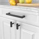 Amerdeco 9 Pack Kitchen Cabinet Handles 7 Inch(178mm) Hole Centers, Matte Black Stainless Steel Handles for Kitchen Cabinet Hardware, Cabinet Pulls for Bathroom Cupboard Dresser Drawer Handles
