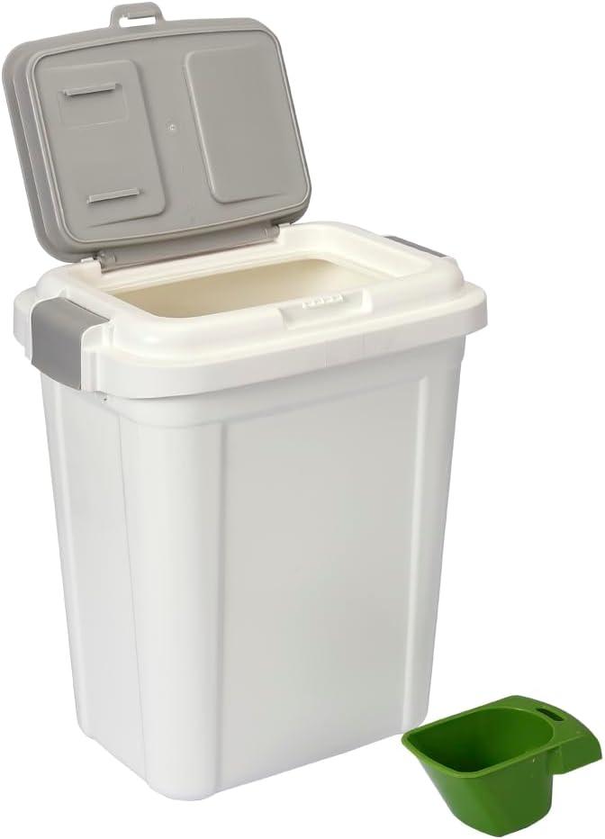 Ashfield & Harkness Airtight Pet Food Storage Container, up to 20 Lbs/ 23 Qt for Dog Cat Bird and Other Pet Food Storage, Easy Acces Including Scoup, Easy Access, Lightweight Keeps Pet Food Fresh