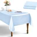 2 Packs Light Blue Satin Table Cloth 27" x 70"  Inch Rectangle Tablecloth, Washable Fabric Table Cover Decor for Buffet Table, Party, Wedding, Camping 