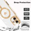 KANGHAR Magnetic for iPhone 16 Case for Women Girls Luxury Plating Cute Love Hearts Design Compatible with Magsafe Soft TPU Bumper Shockproof Cover for iPhone 16 Cases White