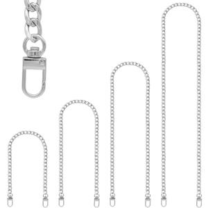 RAPUDA Purse Chain Strap, 4 Pieces Different Sizes Bag Chain Strap, Metal Chain Straps for DIY Purse Handbag Shoulder Crossbody Bag (15.4 Inch, 23.6 Inch, 31.4 Inch, 47.2 Inch) Silver