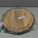 GoCraft Round Wooden Serving Platter with Tree Bark on Edges | Mango Wood Pizza Platter, Serve Board | Charcuterie Platter - 13"