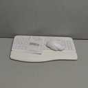 SABLUTE Wireless Keyboard and Mouse Combo, Ergonomic Wave Keys, Cushioned Palm Rest, Rechargeable, Phone Holder, Natural Typing, 2.4G Lag-Free, MA22 Plus Full Size Keyboards Set for Windows/Mac, White