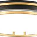 13 Inch LED Flush Mount Ceiling Light Fixture, 26W, Super Bright 1700 Lumens, 3 Color 3000K/4000K/5000K, Dimmable Ceiling Lamp for Bedroom Hallway Bathroom Kitchen Laundry (Black Gold)