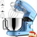 Facelle Stand Mixer, Electric Kitchen Mixer, 660W 6 Speed Tilt-Head stand mixer with Pulse, Attachments include 6.5QT Bowl, Dishwasher Safe Beater, Dough Hook, Whisk for Dough, Baking, Cakes, Cookie - Blue