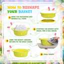 Teenyyou Woven Easter Baskets with Gift Bags & Ribbons, Small Cotton Woven Baskets for Gifts Empty, Rope Easter Basket with Handle for Gift Wrapping Egg Hunt Storage, 12"x 8" x 5"(1 Pcs,Light Yellow)