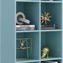 OSCHF 8-Cube Storage Shelf Bookcase - Wooden 4-Tier Floor Standing Open Bookshelf, Modern TV Stand up to 55 Inchs for Home and Office, Light Blue