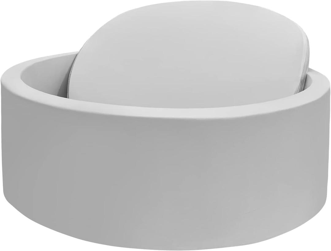 Foam Ball Pit, 35.4"x 11.8" Ball Pits for Toddlers, Soft Round Kiddie Baby Playpen Ball Pool for Kids, Ideal Gift for Babies Indoor and Outdoor Game, Grey, (Balls not Included) (35.43IN)