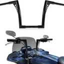 Ape Hangers for Motorcycle Handlebar - Ohhmoto 1-1/4" Diameter Sportster Handlebars Bar Compatible with Road King Glide Softail Slim Dyna XL 883 1200 Breakout Fat Boy 1984-2024,12" Rise Black