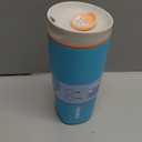 Owala SmoothSip Slider Insulated Stainless Steel Coffee Tumbler, Reusable Iced Coffee Cup, Hot Coffee Travel Mug, BPA Free 20 oz, Grey/Blue (Beachy Breeze)