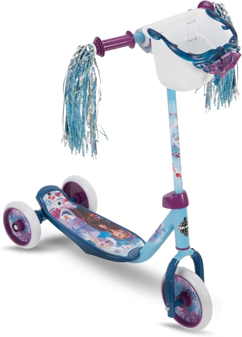 Huffy Toddler 3-Wheel Scooter for Kids, Multiple Colors & Licensed Character Graphics, Ages 3+, Durable Steel Frame, Wide Non-Slip Deck, Stable Lean-to-Steer Design, Light-Up Options, Girls/Boys