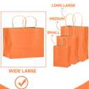 qiqee 13"x4.5"x10" Large Gift Bag with Handles Bulk 32PCS Gift Paper Bags Orange Bags Multiple Uses (Wide Large)