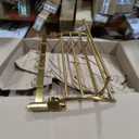Towel Holder, Silver Rose Gold Bath Gold Bathroom Bathroom Hardware Pendant Rack Gold-Plated Folding(B), 23.5in