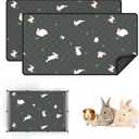 Guinea Pig Cage Liner, Reusable Guinea Pig Bedding Washable Absorbent Pee Pads for Dogs Kitten Rabbit Chinchilla Hamster, Leakproof & Anti Slip (2, C&C 2*3, 24"x36")
