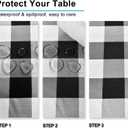 Hiasan 60 x 120 Inch Checkered Tablecloth Rectangle - Stain Resistant, Spillproof and Washable Gingham Table Cloth for Outdoor Picnic, Kitchen and Holiday Dinner, Black and White