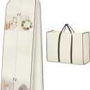 MISSLO Portable 70" Wedding Dress Garment Bag with Bride Tote Bag 8'' Gusseted Dress Bags for Gowns Long 4 Pockets Dress Cover for Women, Beige