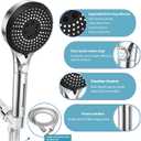 Filtered Shower Head with Handheld - High Pressure 6 Spray Modes Showerhead with Filters, Shower Head With Movable Bracket & 75" Anti-Burst Hose | 12 Replaceable Water Softener Filters for Hard Water