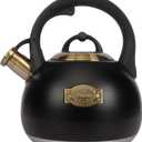 Tea Kettle for Stovetop, Food Grade Stainless Steel Water Kettle, Tea Pot for Home & Kitchen, 3.1 Quart (Black)