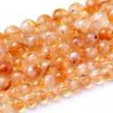 Round Loose Beads Natural Gem Beads Crystal Energy Stone Beads for Jewelry Making 15" (Gold Rutilated Quartz, 10MM)