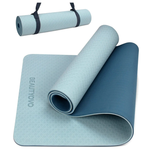 BEAUTYOVO Yoga Mat with Strap, 1/3 Inch Extra Thick Yoga Mat Double-sided Non Slip, Professional TPE Yoga Mats for Women Men, Workout Mat for Yoga, Pilates and Floor Exercises