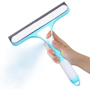 FZHZVVZPY 3 in 1 Window Cleaning Scraper, Window Squeegee with Sprayer, Window Cleaning Scraper for Windows, Walls, Car Windshields, Bathrooms, Kitchens, All-Purpose Window Cleaner Tool (Blue)