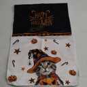 Artoid Mode Pumpkin Cat Happy Halloween Kitchen Towels Dish Towels, 18x26 Inch Spider Web Jack-O'-Lantern Decoration Hand Towels Set of 2