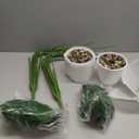 SAJANDAS Set of 2 Artificial Monstera Deliciosa Plants in Pots, Fake Tropical Palm Tree with Greenery Leaves Stems, 28 Inch Artificial Cheese Plant for Home Bathroom, Office, Windowsill Decor