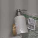 DAILY RITMO Foaming Soap Dispenser | White Ceramic-Like Resin with Bamboo Base and Stainless Steel Foam Pump