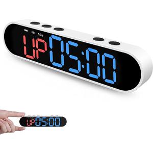 Portable Gym Timer Clock with Strong Magnet - Workout Interval Timer with Countdown/UP/Stopwatch, 50Hours Powerful Battery Gym Clocks for Home Gym/Garage/Boxing/Fitness