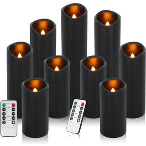 Flameless Candles (Black Set of 9)