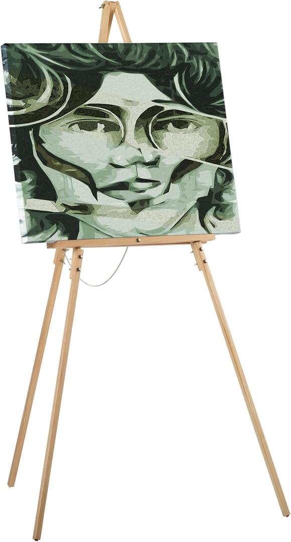 Studio Designs Wood A-Frame Tripod Display Easel Stand  Adjustable Wooden Art Stand for Canvas, Painting, Signage, Posters, Wedding Dcor & Event Displays, Natural